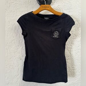 Bebe Black Sleeve Top